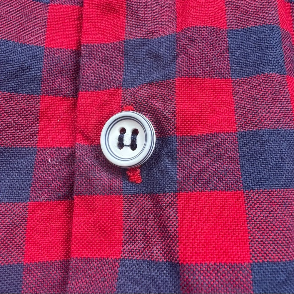 Busy Bees Kids Girls Red & Blue Buffalo Plaid Tiered Long Sleeve Dress Size‎ 8